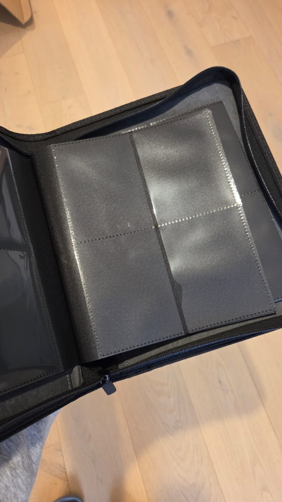 4 Pocket Card Premium Binder With Zip - 2x2 page | 160 Pocket Binder (Black)