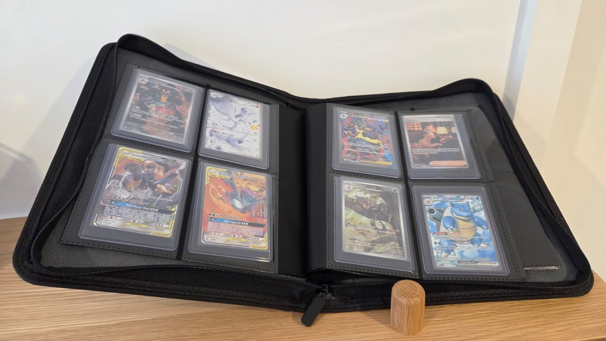 4 Pocket Top Loader Card Binder | 4-Pocket Pages | 112 Pocket Binder (Black)